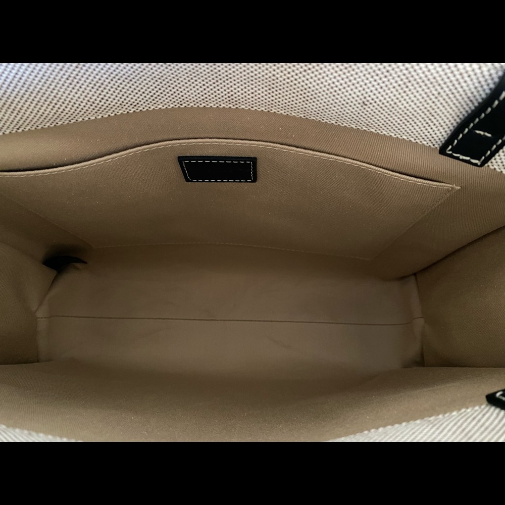 Woody medium leather-trimmed cotton-canvas tote - Picture 9 of 16